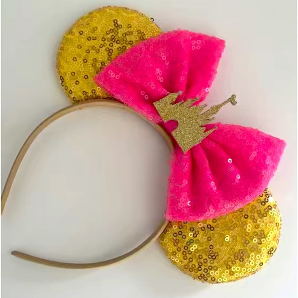 COPY - NWT MOUSE EARS GLITTERS HEADBAND with SHINY BOW - Picture 10 of 13